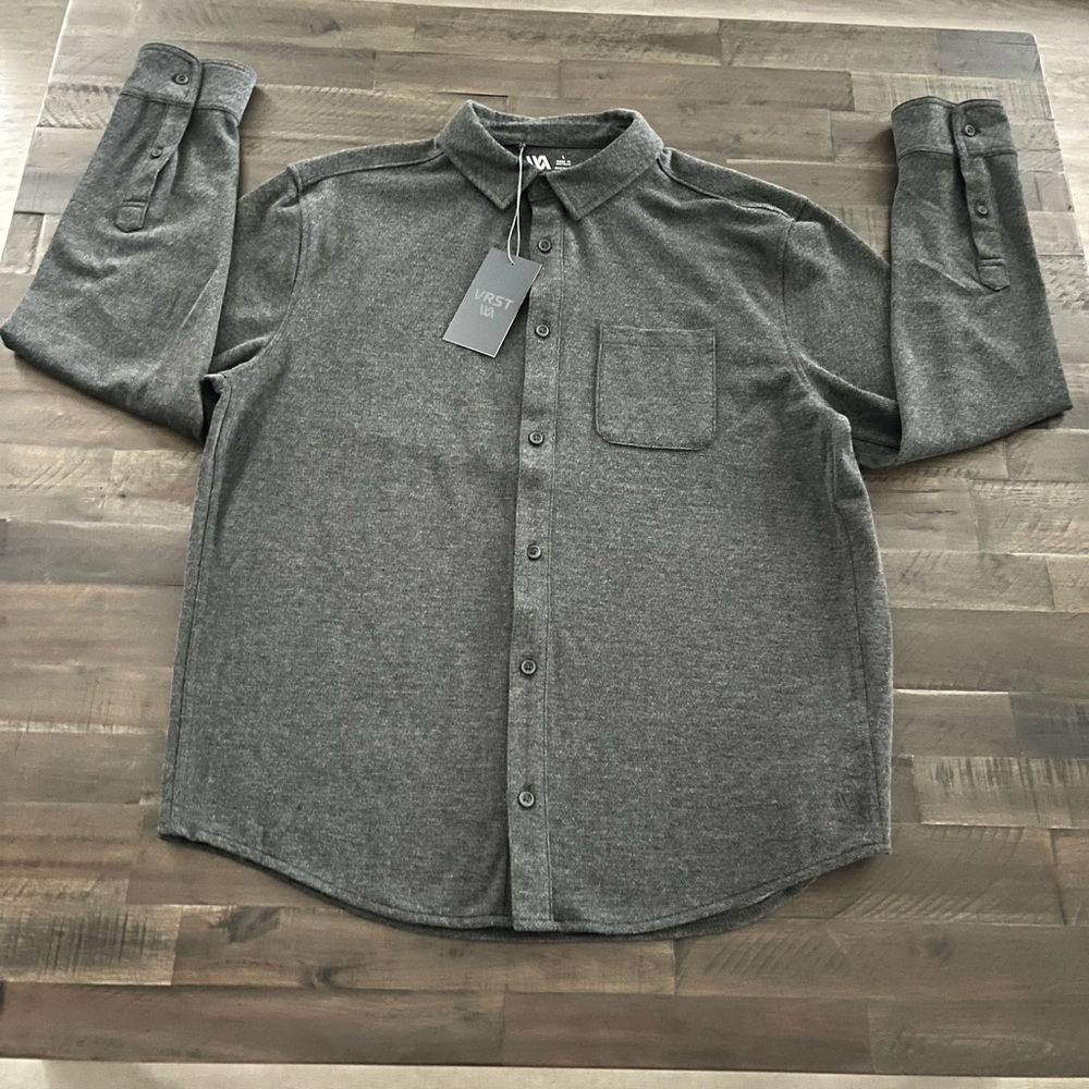 MENS VRST GRAY BUTTON SHIRT